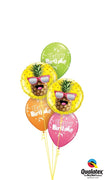 Pineapple Sunglasses Hawaiian Luau Tropical Happy Birthday Balloons Bouquet