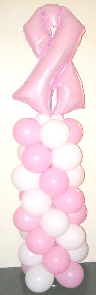 Cancer Awareness Pink Ribbon Balloon Column