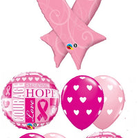 Cancer Awareness Pink Ribbon Hope Balloon Bouquet