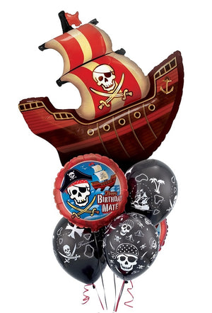 Pirate Ship Happy Birthday Balloons Bouquet