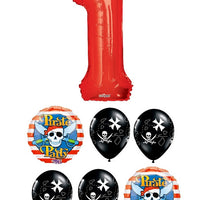 Pirate Pick an Age Red Number Birthday Balloons Bouquet