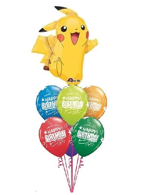 Bouquet pour Ballon Joyeux Anniversaire Pokémon Pikachu (rempli d