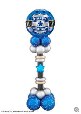 Police Birthday Balloon Stand Up with Helium and Weight