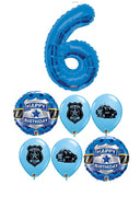 Police Pick An Age Blue Number Birthday Balloon Bouquet Helium Weight