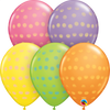 11 inch Polka Dots Colours Balloons with Helium and Hi Float