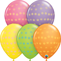 11 inch Polka Dots Colours Balloons with Helium and Hi Float
