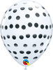 11 inch Polka Dots White Balloons with Helium and Hi Float