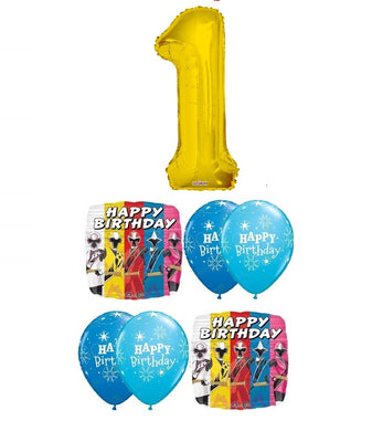 Power Rangers Pick An Age Gold Number Birthday Balloons Bouquet