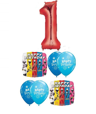 Power Rangers Pick An Age Red Number Birthday Balloons Bouquet