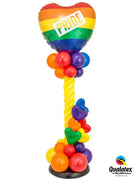 Pride Rainbow Hearts Balloon Column