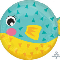 18 inch Puffer Fish Foil Balloon with Helium