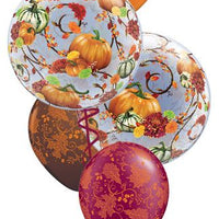 Pumpkins Leaves Bubble Balloons Bouquet