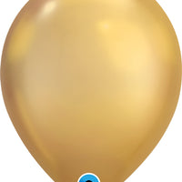 11 inch Chrome Gold Balloons with Helium and Hi Float