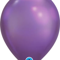 11 inch Qualatex Chrome Purple Latex Balloons with Helium Hi Float
