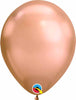 11 inch Chrome Rose Gold Balloons with Helium and Hi Float