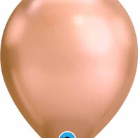 11 inch Chrome Rose Gold Balloons with Helium and Hi Float
