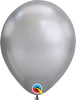 11 inch Chrome Silver Balloons with Helium and Hi Float