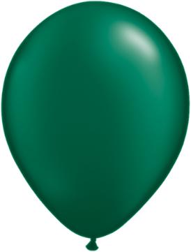 11 inch Pearl Forrest Green Balloons with Helium and Hi Float