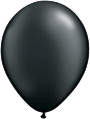 11 inch Pearl Onyx Black Balloons with Helium and Hi Float