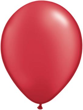 11 inch Pearl Ruby Red Balloons with Helium and Hi Float