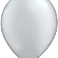 11 inch Qualatex Metallic Pearl Silver Latex Balloons Helium Hi Float