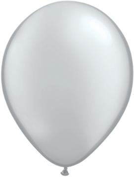 11 inch Pearl Silver Metallic Balloons with Helium and Hi Float