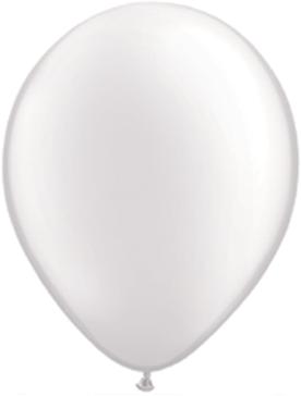11 inch Qualtex Pearl White Latex Balloons with Helium and Hi-Float