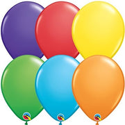 Qualatex 11 inch Bright Rainbow Assortment Uninflated Latex Balloons