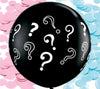 36 inch Question Marks Black Baby Gender Reveal Confetti Balloons