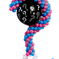Baby Gender Reveal Question Mark Confetti Pink or Blue Balloon Column