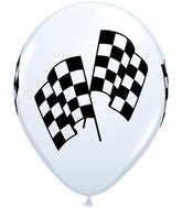 11 inch Racing Checkered Flags Balloons with Helium and Hi Float