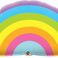 Radiant Rainbow Foil Balloon with Helium and Weight