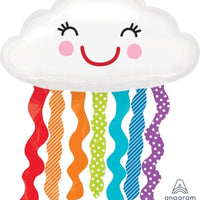 ainbow Cloud Smile Foil Balloon with Helium and Weight