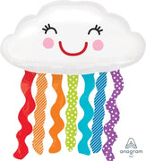 ainbow Cloud Smile Foil Balloon with Helium and Weight