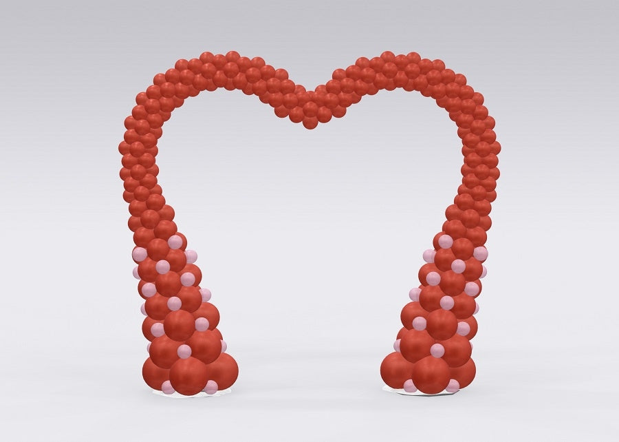 Red Heart Balloon Arch