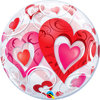22 inch Love Red Pinks Hearts Bubble Balloons with Helium
