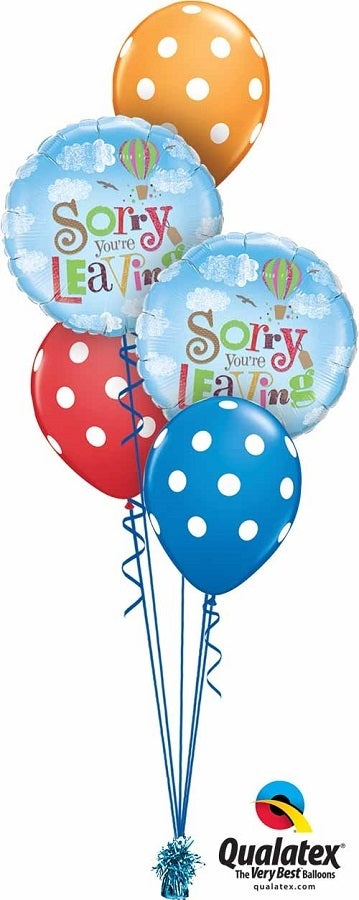 Goodbye Sorry You Are Leaving Polka Dots Balloon Bouquet