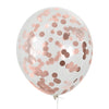 11 inch Rose Gold Metallic Confetti Balloons with Helium and Hi Float