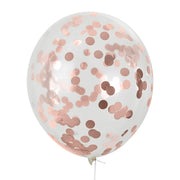 11 inch Rose Gold Metallic Confetti Balloons with Helium and Hi Float