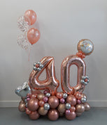 Rose Gold Pick An Age Birthday Balloons Garland Stand Up Bouquet