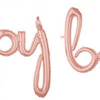 Rose Gold Script Happy B Day Letter Balloon Banner AIR FILLED ONLY