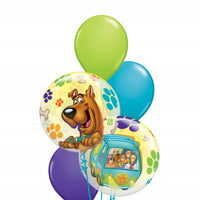 Scooby Doo Bubble Birthday Balloon Bouquet with Helium and Weight