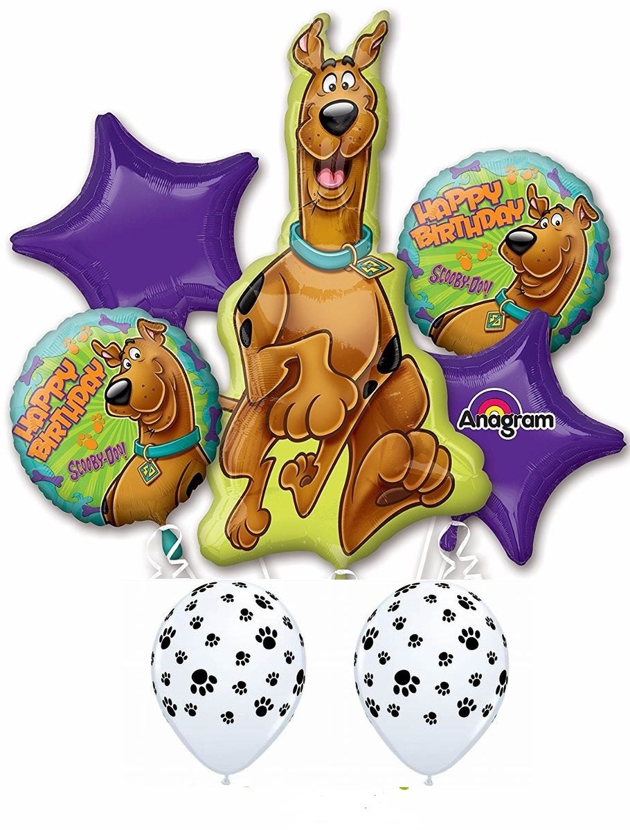 Scooby Doo Happy Birthday Balloon Bouquet with Helium and Weight