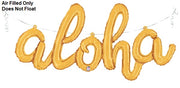 45 inch Gold Script Aloha Letters Foil Balloons