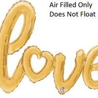 32 inch Love Gold Script Balloons AIR FILLED ONLY