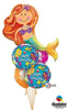 Merry Mermaid Glitter Birthday Balloon Bouquet with Helium and Weight