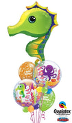 Sea Creatures Seahorse Bubble Birthday Balloon Bouquet