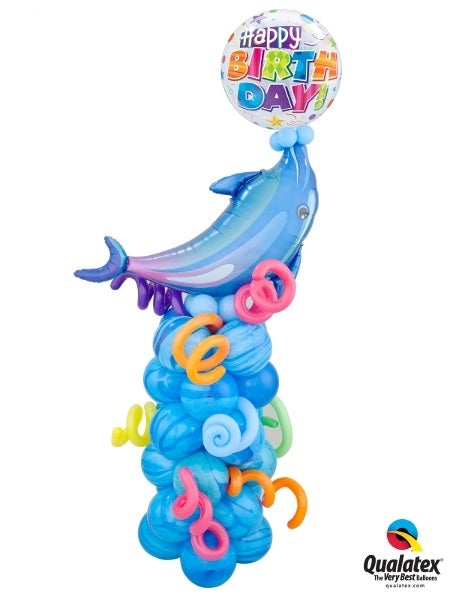 Sea Creatures Dolphin Birthday Balloon Column