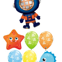 Sea Creatures Deep Sea Diver Birthday Balloons Bouquet