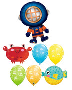Sea Creatures Deep Sea Diver Happy Birthday Balloon Bouquet